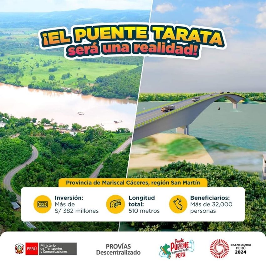 Se realizará importante ceremonia de entrega de terreno al Consorcio Constructor LusoPeruano para la ejecución de la Obra Puente Tarata